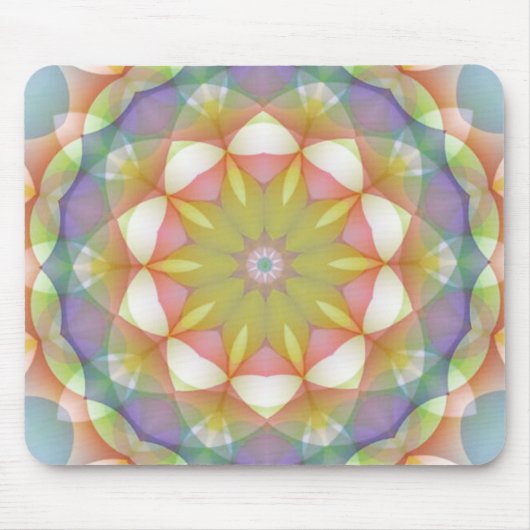 Multicolor Scalloped Flower Kaleidoscope Muismat (Voorkant)