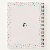 Multicolor schattige pinguïn jongleur polkadot not notitieboek (Achterkant)