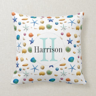 Multicolor Schelp met Initiaal | Monogram Kussen