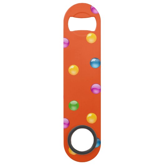 Multicolor Shiny Polkadot Confetti DIY Achtergrond Speed Flessenopener (Achterkant)