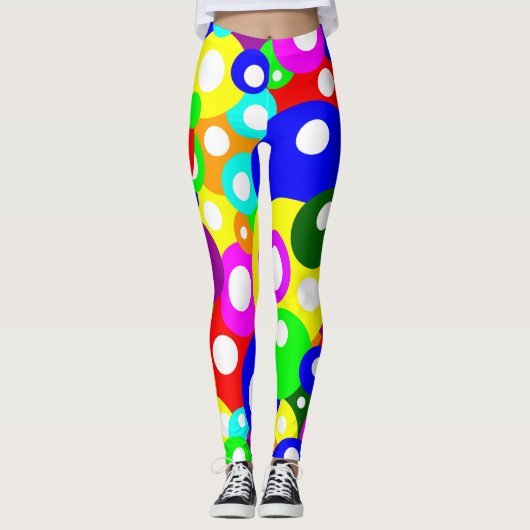 Multicolor Simple Dotty Pattern Leggings (Voorkant)