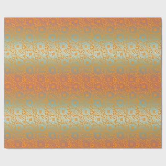 Multicolor Sinaasappel Middeleeuws Uniek Bloemen O Cadeaupapier (Vlak)