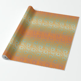 Multicolor Sinaasappel Middeleeuws Uniek Bloemen O Cadeaupapier