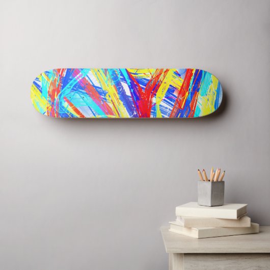 Multicolor Skateboard voor Volwassenen, Tiener, Ki (Muurkunst (Horizontaal))