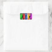 Multicolor Ski Emblem Ronde Sticker (Tas)