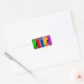Multicolor Ski Emblem Ronde Sticker (Envelop)