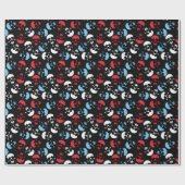 Multicolor Skull Pattern Cadeaupapier (Vlak)