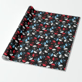 Multicolor Skull Pattern Cadeaupapier (Uitgerold)