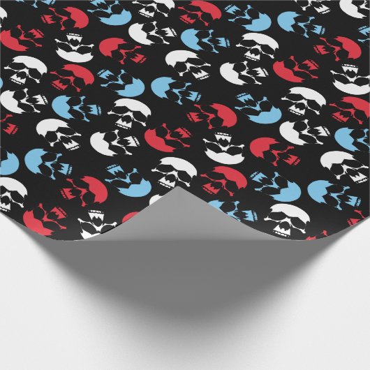 Multicolor Skull Pattern Cadeaupapier (Hoek)