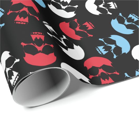 Multicolor Skull Pattern Cadeaupapier (Rol Hoek)