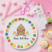 Multicolor Snoep Gingerbrood House Gumdrop Holiday Papieren Bordje (Feest)