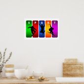 Multicolor Snowboarding Emblem Poster (Keuken)