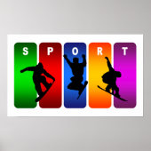 Multicolor Snowboarding Emblem Poster (Voorkant)