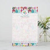 Multicolor Sparkles & Glitter Patroon 3 Briefpapier (Staand voorkant)