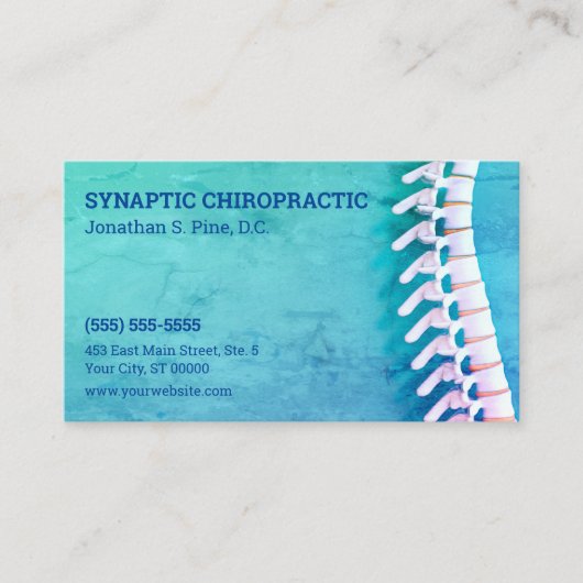 Multicolor Spine Art Chiropractic Appointard Afsprakenkaartje (Voorkant)
