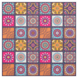 Multicolor spiritueel mandala floraalgetild patroo stof