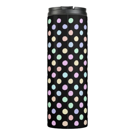 Multicolor Spots op Black Thermosbeker (Achterkant)