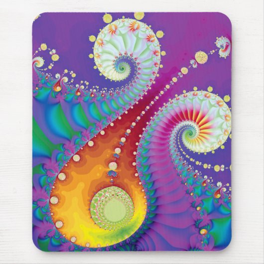 Multicolor Spring Spiral Fractal Muismat (Voorkant)