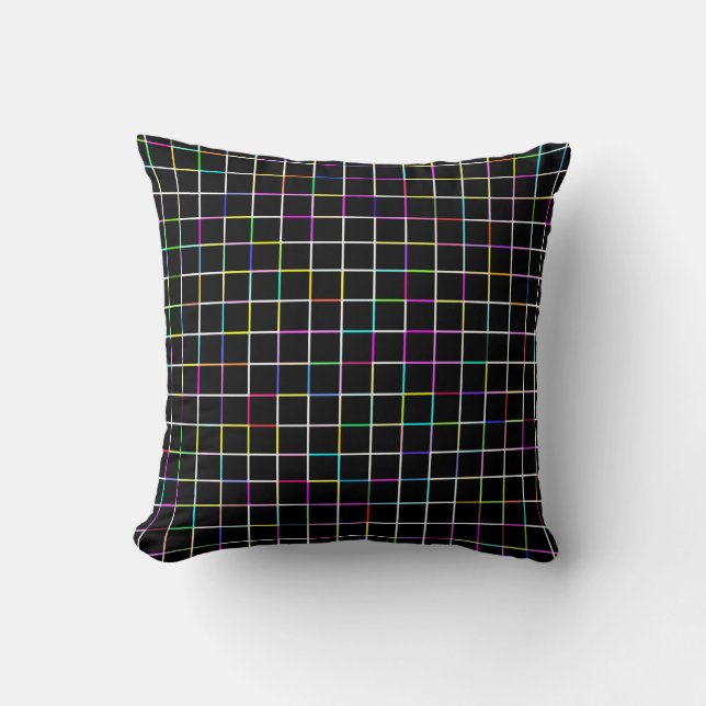 Multicolor Square Lined Pattern Kussen (Voorkant)
