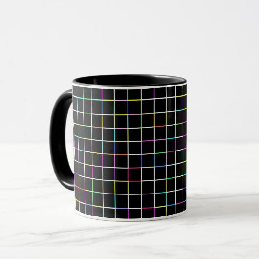 Multicolor Square Lined Pattern Mok (Voorkant links)