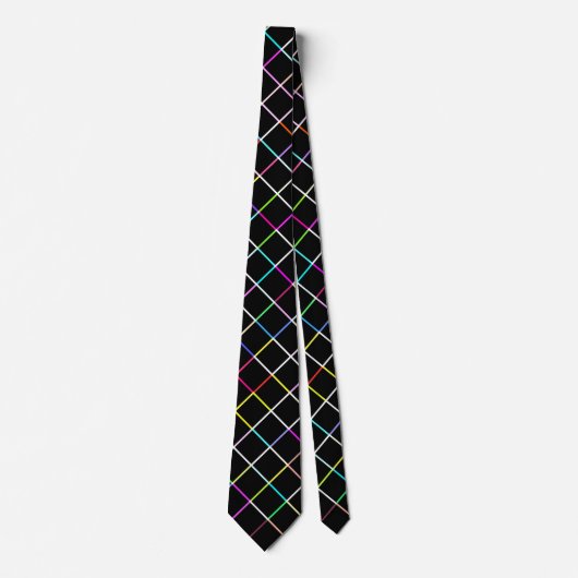 Multicolor Square Lined Pattern Stropdas (Voorkant)