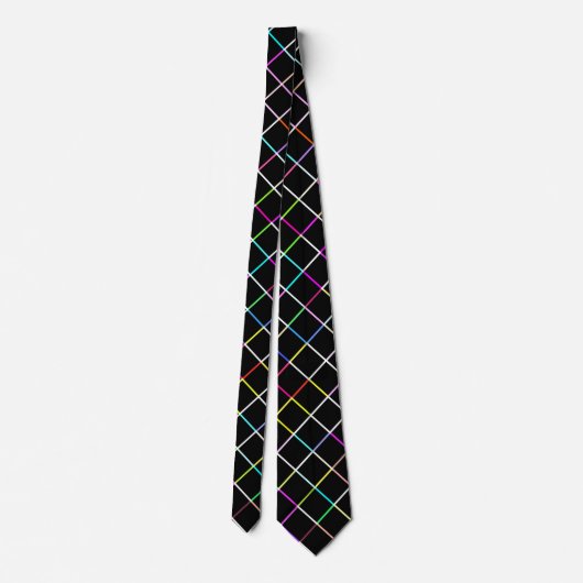 Multicolor Square Lined Pattern Stropdas (Achterkant)