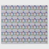Multicolor Star van David Holiday Wrapping Paper Cadeaupapier (Vlak)