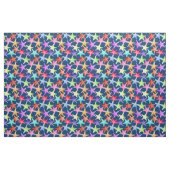 Multicolor Starfish Nautical Summer Beach on Blue Stof (Fat Quarter)