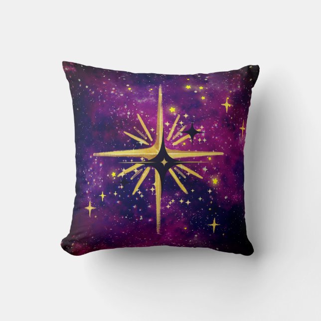Multicolor Stars Patroon Kussen – Helder en Opgewe (Voorkant)