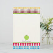 Multicolor Stippen Green Apple Personalized Teache Briefpapier (Staand voorkant)