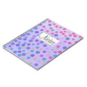 Multicolor-stippen op pastelpaars notitieboek (Linkerzijde)