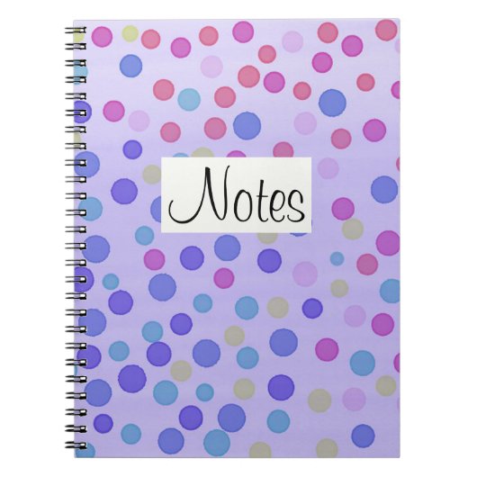 Multicolor-stippen op pastelpaars notitieboek (Voorkant)