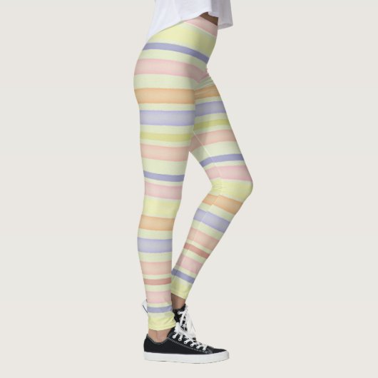 Multicolor strepenontwerp waterverf leggings (Rechts)