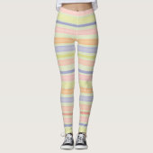 Multicolor strepenontwerp waterverf leggings (Voorkant)