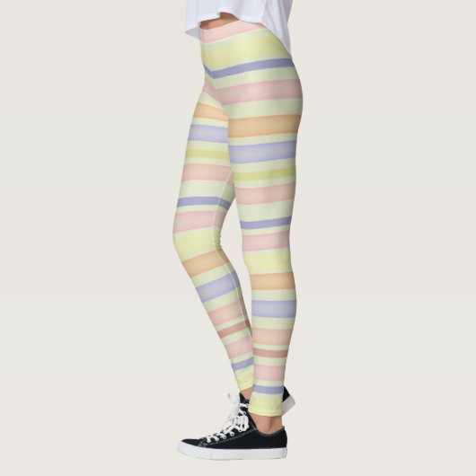 Multicolor strepenontwerp waterverf leggings (Links)