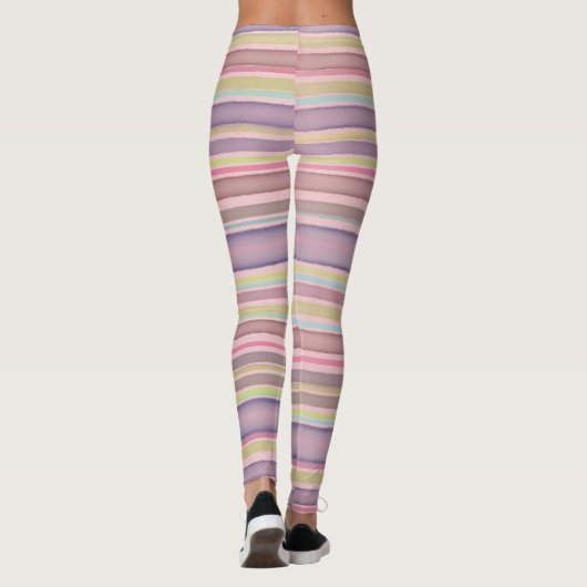 Multicolor strepenontwerp waterverf leggings (Achterkant)