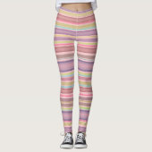 Multicolor strepenontwerp waterverf leggings (Voorkant)