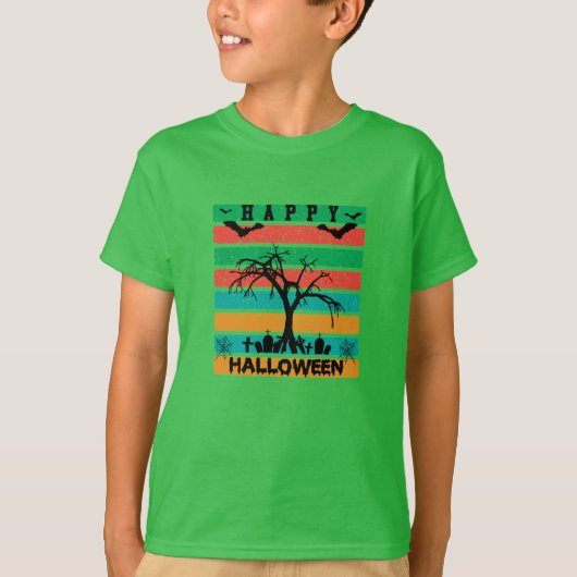 Multicolor Stripe begraafplaats met vleermuizen en T-shirt (Voorkant)