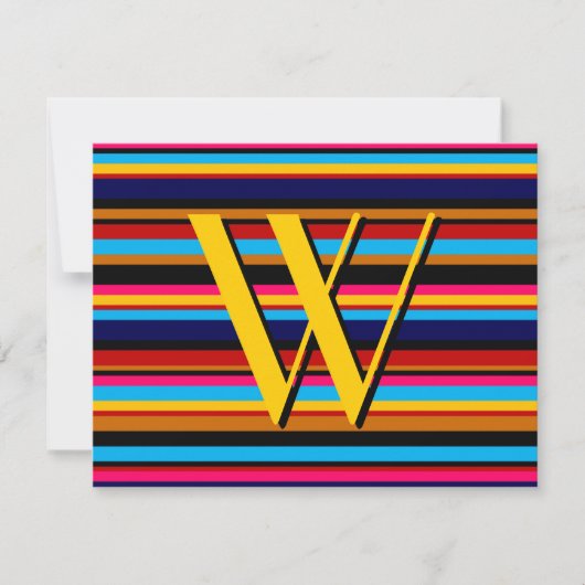Multicolor Stripe Invitation Kaart (Voorkant)