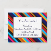 Multicolor Stripe Invitation Kaart (Achterkant)