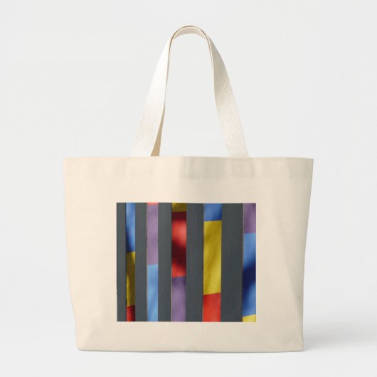 Multicolor Striped Artistic Cloth Grote Tote Bag (Voorkant)