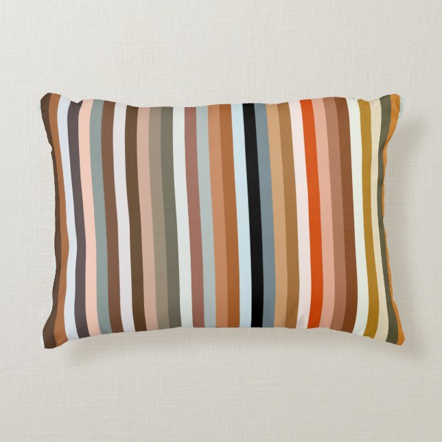 Multicolor Striped Pattern Accent Kussen (Voorkant)