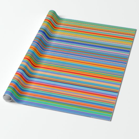 Multicolor Striped Pattern Cadeaupapier (Uitgerold)
