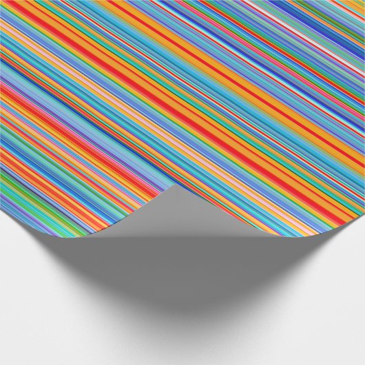 Multicolor Striped Pattern Cadeaupapier (Hoek)