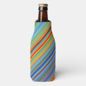 Multicolor Striped Pattern Flesjeskoeler (Fles Voorkant)