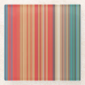 Multicolor Striped Pattern Glazen Onderzetter (Voorkant)
