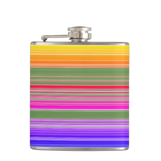 Multicolor Striped Pattern Heupfles (Voorkant)