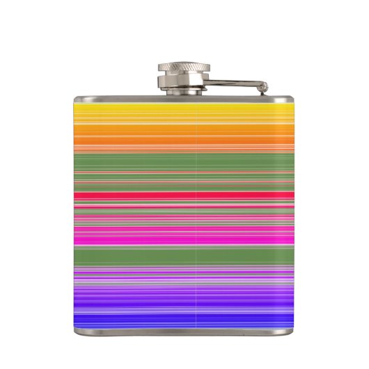 Multicolor Striped Pattern Heupfles (Achterkant)