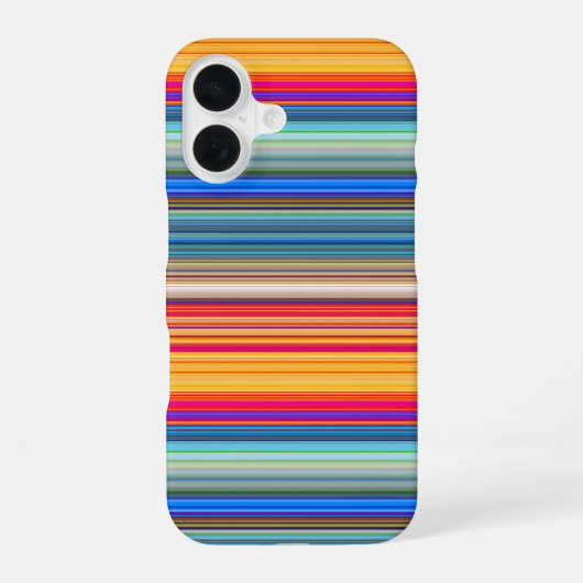 Multicolor Striped Pattern iPhone 16 Hoesje (Achterkant)