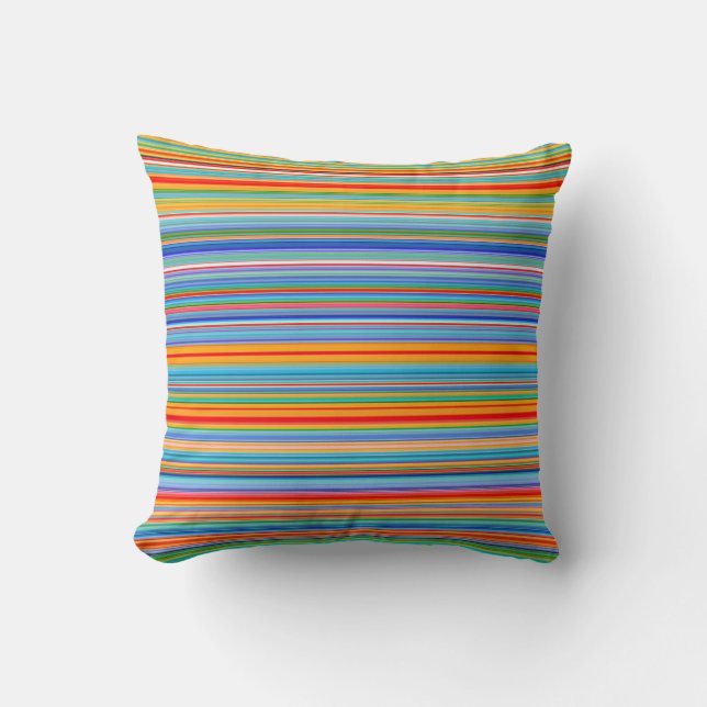 Multicolor Striped Pattern Kussen (Voorkant)